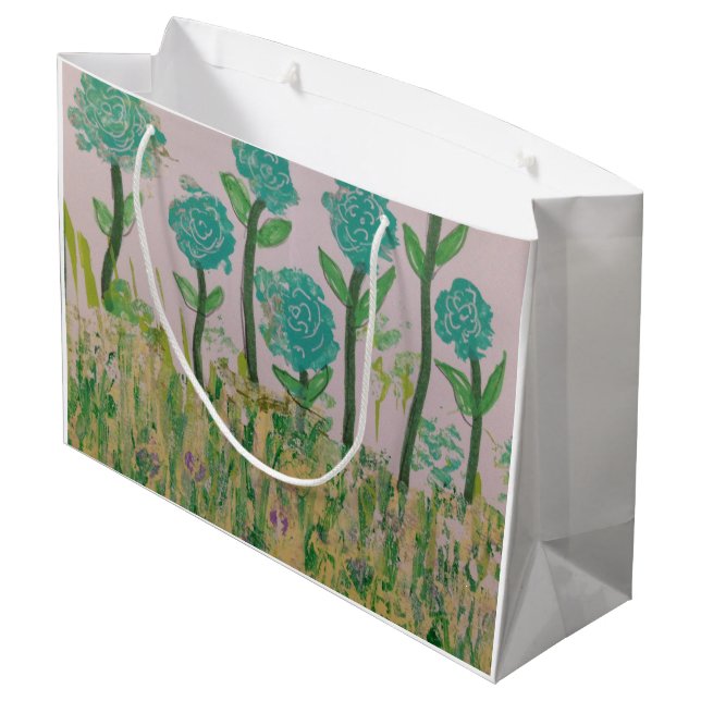 Bolsa de regalo de Floral Verde (Angulo reverso)