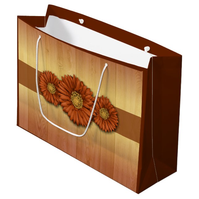 Bolsa de regalo de flores de margarita naranja de  (Angulo Anverso)