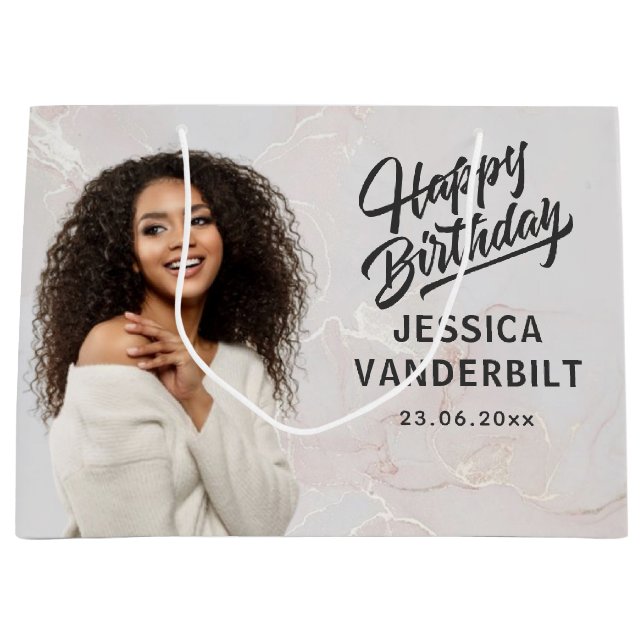 Bolsa de regalo de fotografía elegante personaliza (Anverso)