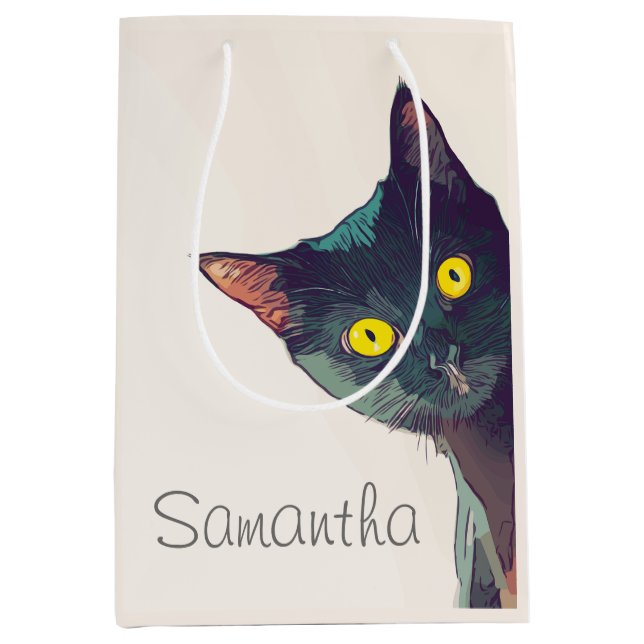 Bolsa de regalo de gato de peeking lindo (Anverso)
