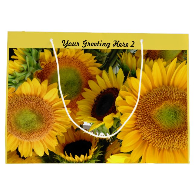 Bolsa de regalo de girasol brillante Personaliza e (Reverso)