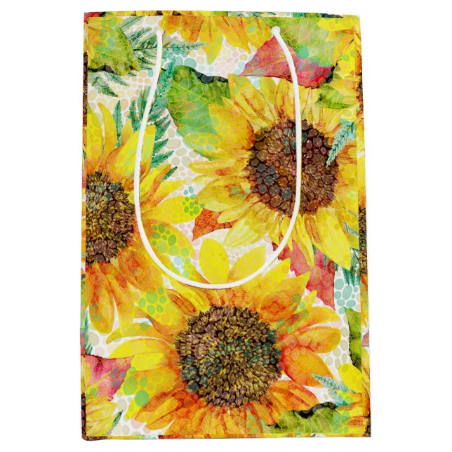 Bolsa de regalo de girasol romántico medio (Anverso)