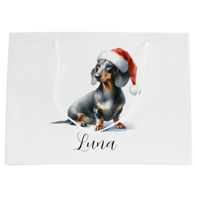 Bolsa de regalo de Gorra de perro Dachshund negro  (Anverso)