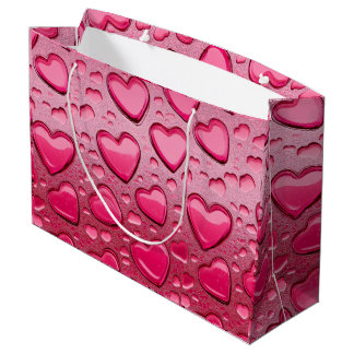 Bolsa de regalo de gotas de agua rosadas en forma 