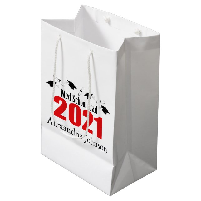 Bolsa de Regalo de Graduación (Rojo) de Grado 2021 (Angulo Anverso)