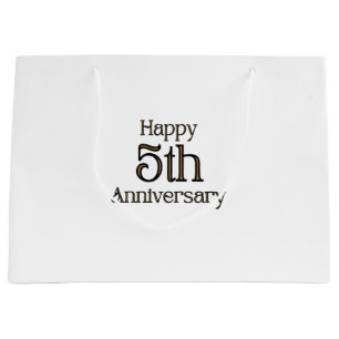 Bolsa de regalo de gran regalo feliz 5° aniversari