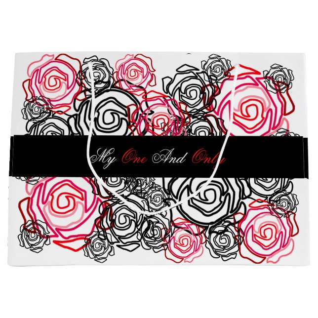 Bolsa de regalo de gran tamaño 'Rosa audaz, mi úni (Anverso)