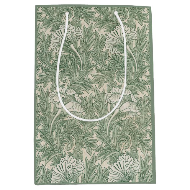 Bolsa de regalo de Green Tulips William Morris (Anverso)