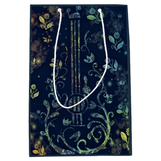 Bolsa de regalo de guitarra floral (Anverso)