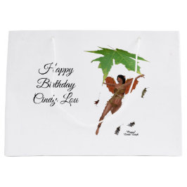 Bolsa de regalo de hadas con alas marrones