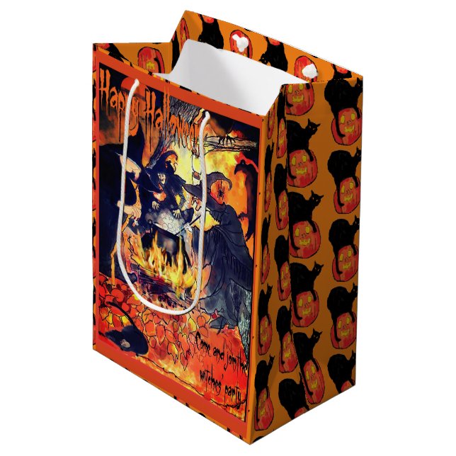 Bolsa de regalo de Halloween de tres brujas (Angulo Anverso)