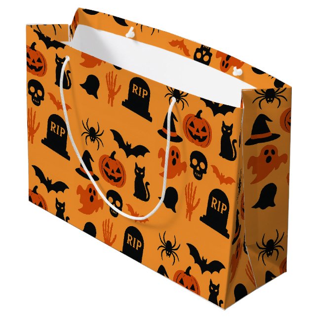 Bolsa de regalo de Halloween espeluznante - negro  (Angulo reverso)