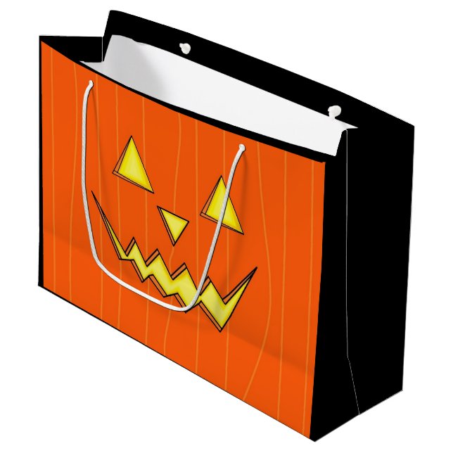 Bolsa de regalo de Halloween grande con cara de Ja (Angulo Anverso)