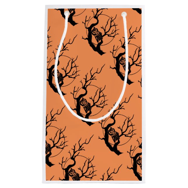 Bolsa de regalo de Halloween para naranjas y búhos (Anverso)