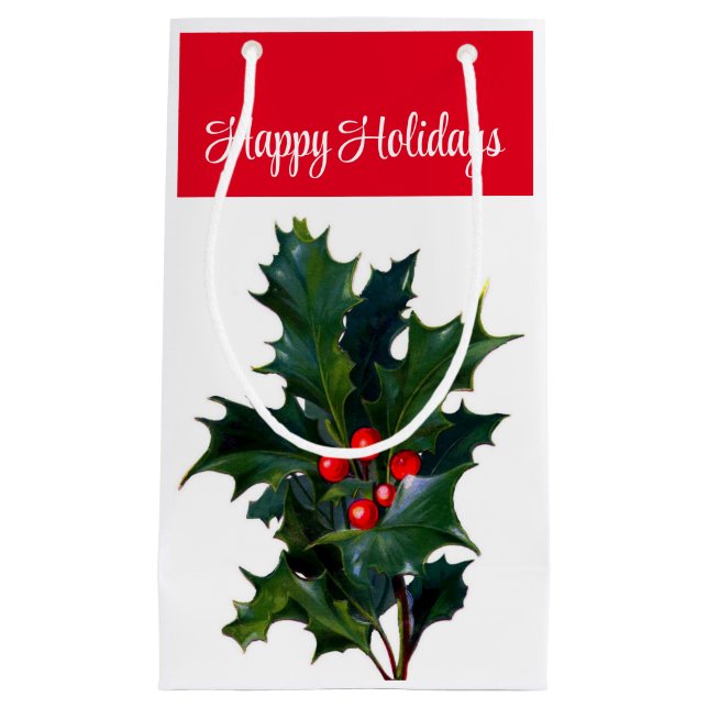 Bolsa de regalo de Happy Holidays Holly (Anverso)