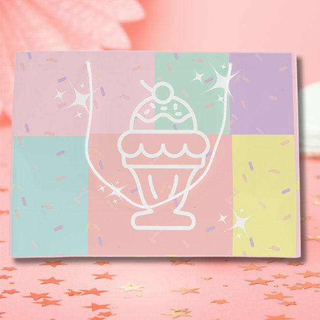 Bolsa de regalo de helados retro Sundae (Retro Ice Cream Sundae Gift bag)