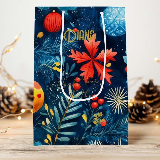 Bolsa de regalo de hojas de personalizado y bauble (Subido por el creador)