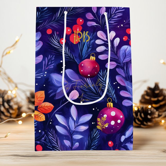 Bolsa de regalo de hojas moradas y ornamentos pers (Subido por el creador)