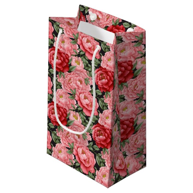 Bolsa de regalo de impresión con flores de Peony (Angulo Anverso)