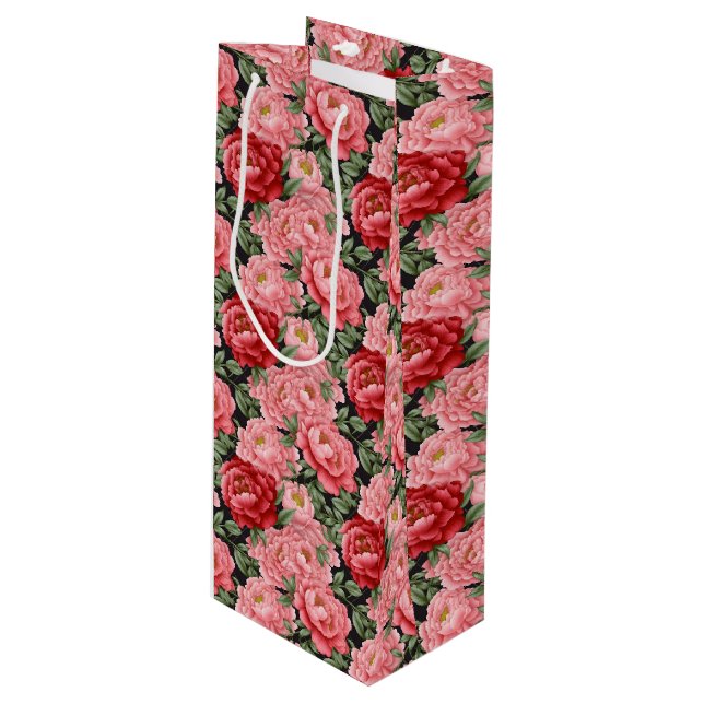 Bolsa de regalo de impresión con flores de Peony (Angulo Anverso)