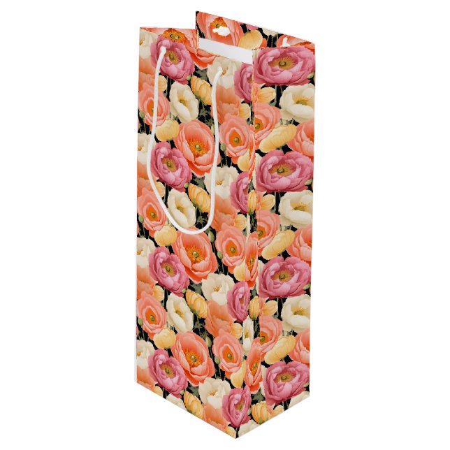 Bolsa de regalo de impresión con flores de Peony (Angulo Anverso)