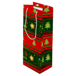 Bolsa de regalo de invierno roja y verde
