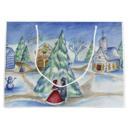 Bolsa de regalo de la aldea de los Navidades de mo