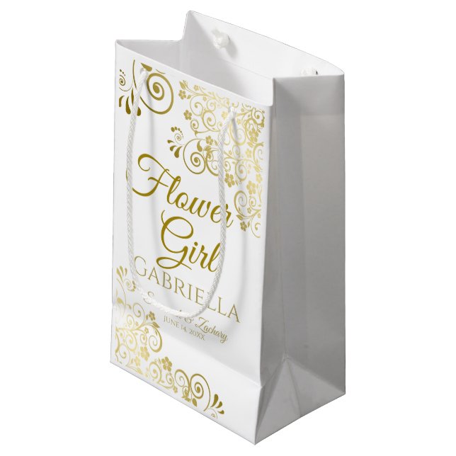 Bolsa de regalo de la Boda de flores pequeña (Angulo Anverso)