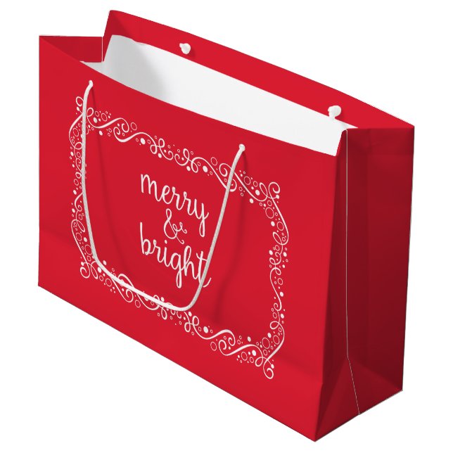 Bolsa de regalo de la cinta de Swirl roja brillant (Angulo Anverso)