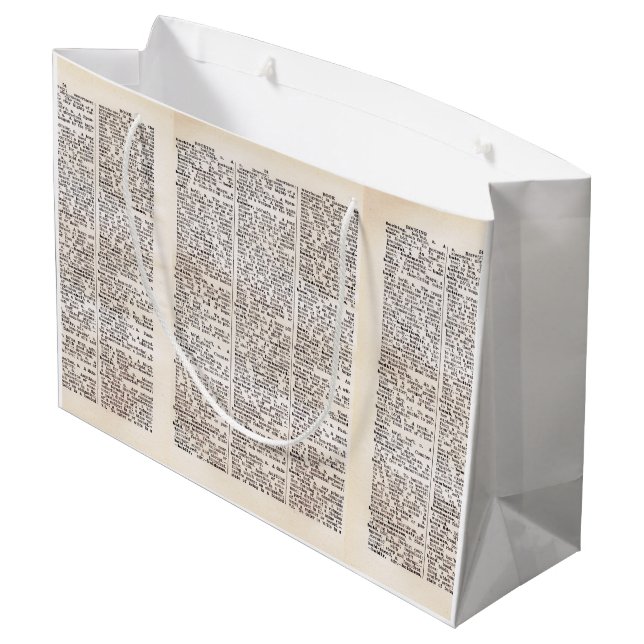 Bolsa de regalo de la página del diccionario de Lo (Angulo reverso)