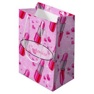 Bolsa de regalo de lápiz de labios rosados