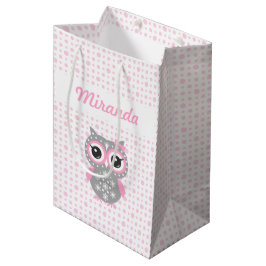 Bolsa de regalo de Lechuza Rosada Cute de Baby Sho