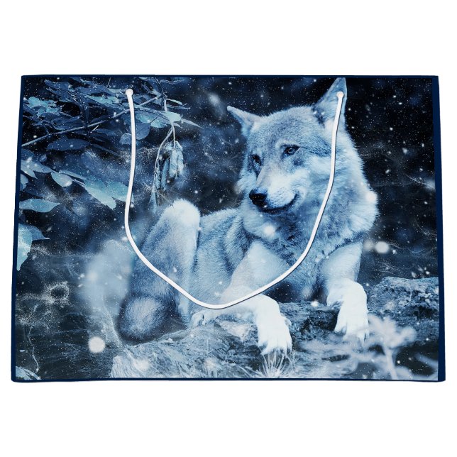 bolsa de regalo de lobo azul (Anverso)