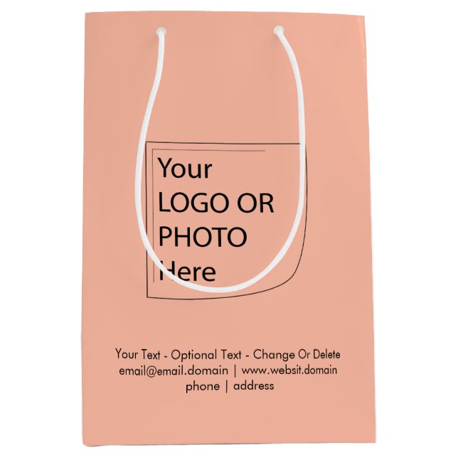 Bolsa de regalo de logo mediano de color tendencia (Anverso)