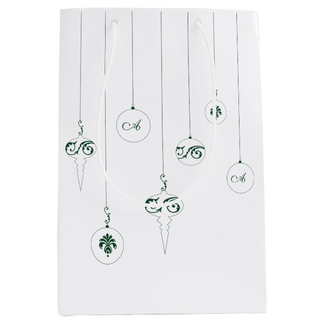 Bolsa de regalo de los adornos navideños de monogr (Anverso)