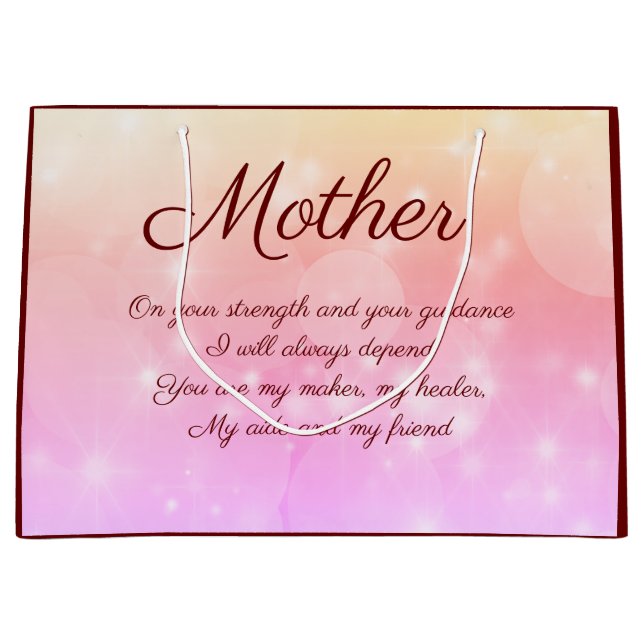 Bolsa de regalo de madre personalizada con un poem (Anverso)