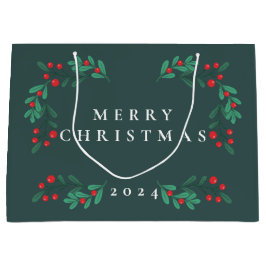 Bolsa de regalo de marco floral simple y clásica