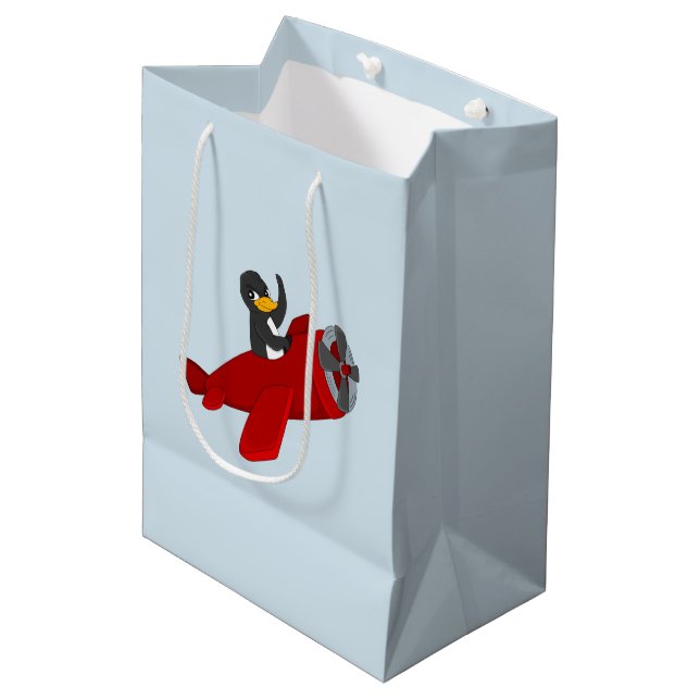 Bolsa de regalo de medio personalizado de pingüino (Angulo Anverso)