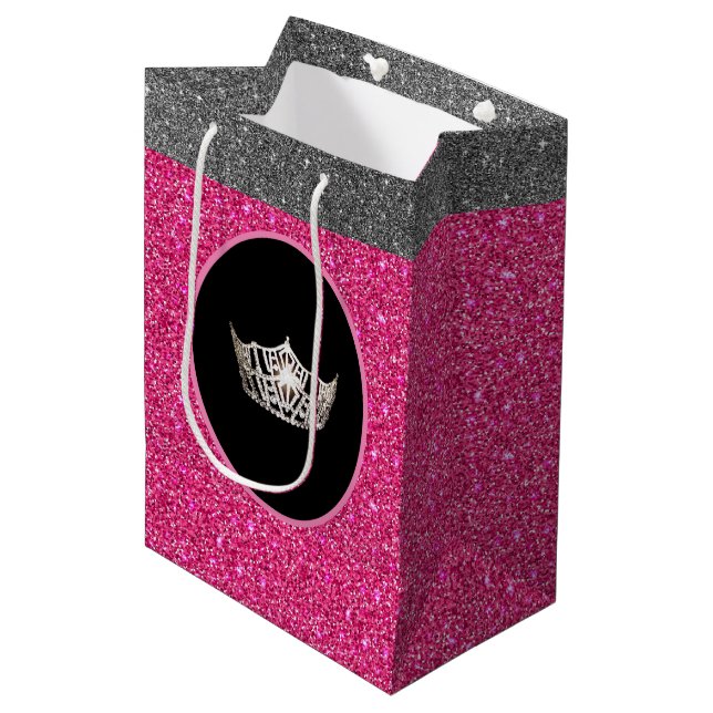 Bolsa de regalo de Miss America Silver Crown Pink  (Angulo Anverso)