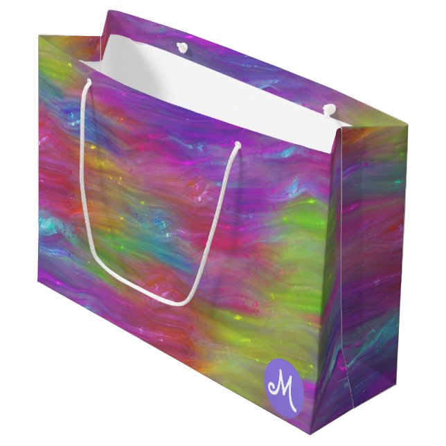 Bolsa de regalo de monograma de vidrio arcoiris fu (Angulo Anverso)