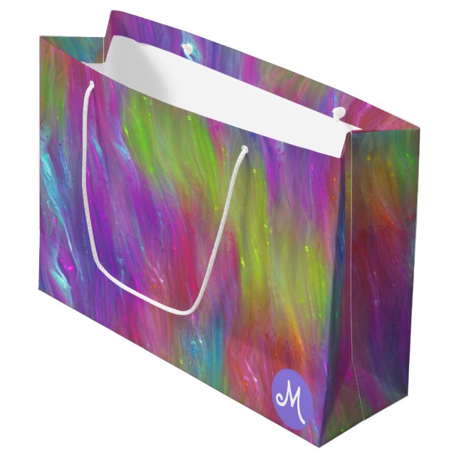 Bolsa de regalo de monograma de vidrio arcoiris fu (Angulo Anverso)