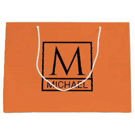 Bolsa de regalo de Naranja mandarín con nombre y i