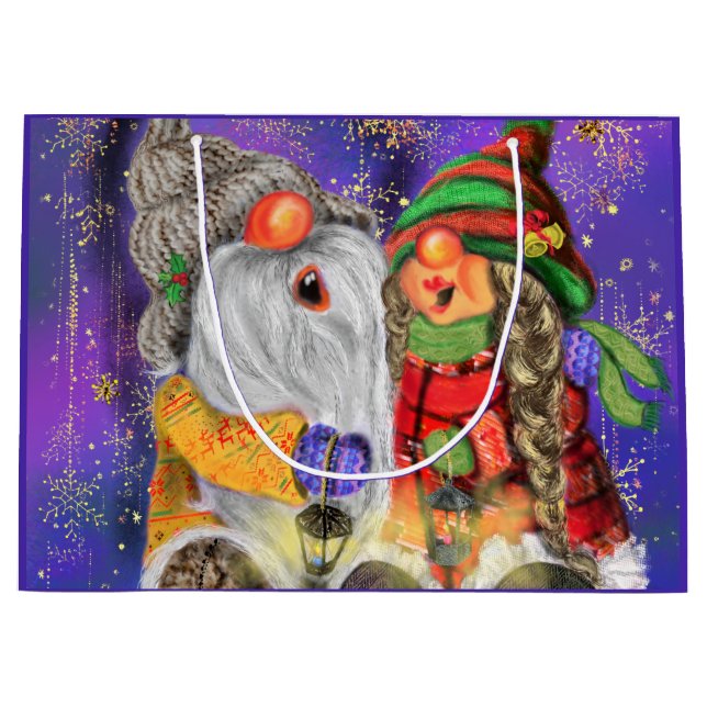 Bolsa de regalo de Navidad del gnomo de la pareja  (Anverso)