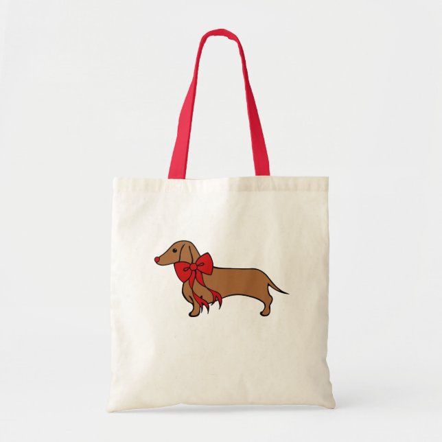 Bolsa de regalo de Navidad para cachorro salchicha (Frente)
