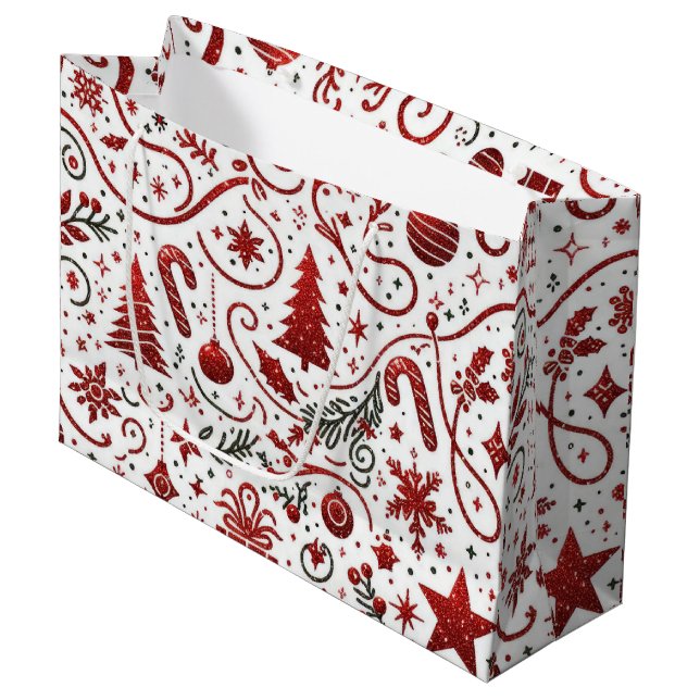 Bolsa de regalo de Navidades blancos rojos (Angulo Anverso)