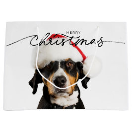 BOLSA DE REGALO DE navidades CON PERRO MARRÓN