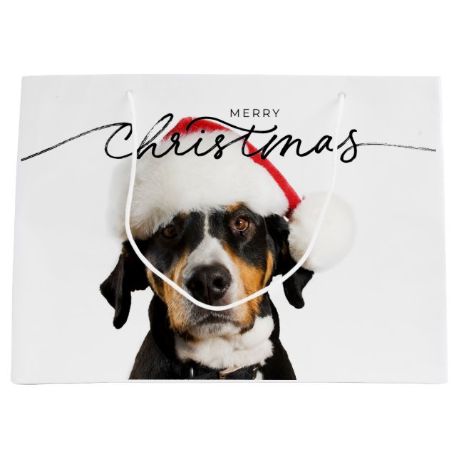 BOLSA DE REGALO DE navidades CON PERRO MARRÓN (Anverso)