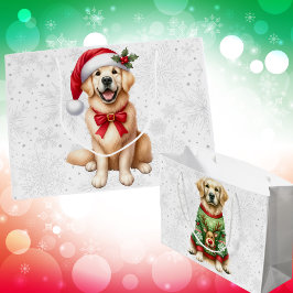 Bolsa de regalo de Navidades de Golden Retriever