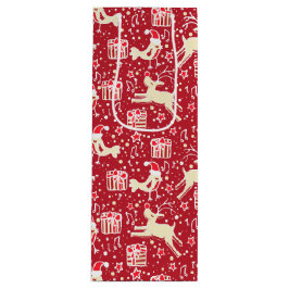 Bolsa de regalo de Navidades de renos y pájaros ro