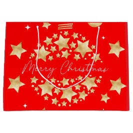 Bolsa de regalo de Navidades grandes de oro rojo